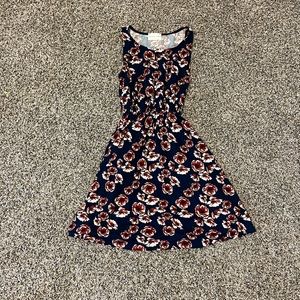 French Grey Floral Dress - XS